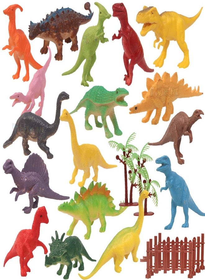OANGO Pack of Medium Large Sized Wild Animal Dinosaur Rubber Play Toy for Kids Baby 2 3 4 5 Year Old, Non-Toxic (Wild Animal Dinosaur) (Pack of 18) - Image 1